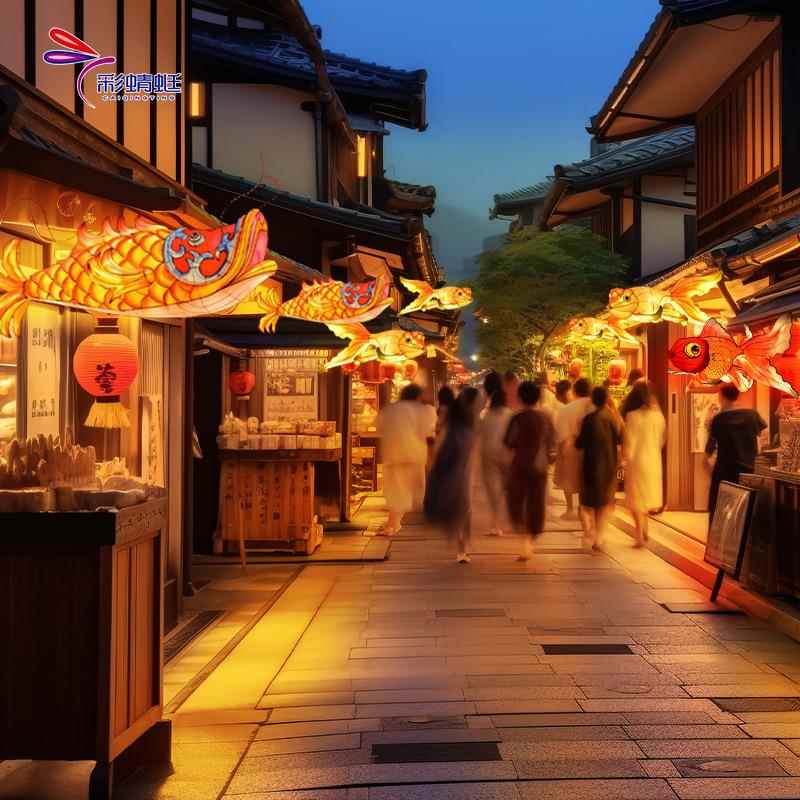 鱼形花灯装饰户外防水悬挂发光纸灯笼鱼型2026新年春节装饰