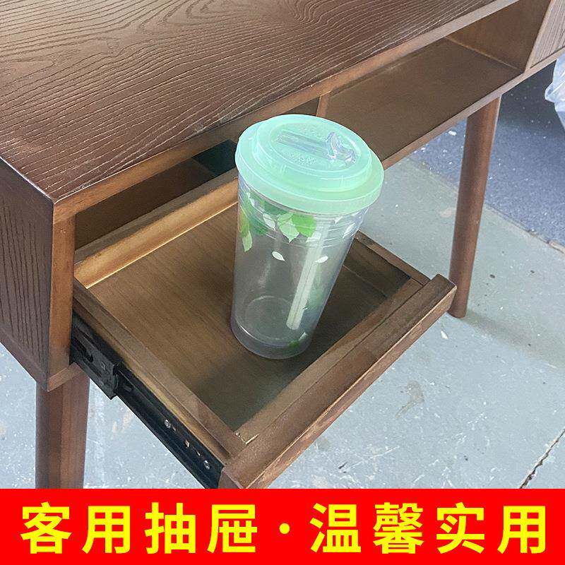 日式复古风实多抽屉收纳带吸尘木器美台甲款单PNC椅双人美甲桌套