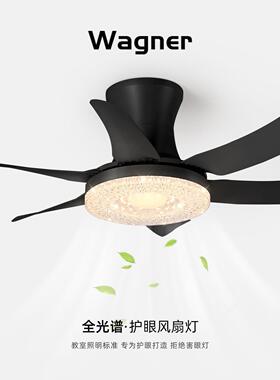 吊扇灯2025新款意式极简黑色大风力卧室灯智能小户型一体吊扇灯