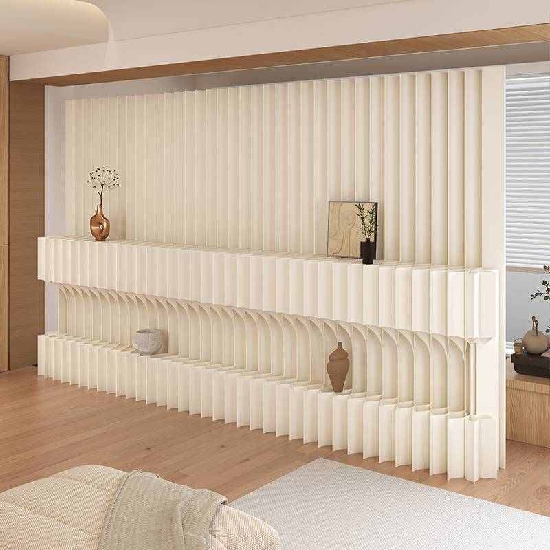 屏风隔断可移动挡板墙美容院分隔置物墙折叠直播间背景墙简约自装