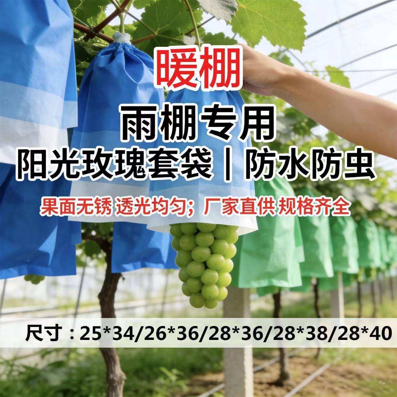 【棚内】葡萄专用袋阳光玫瑰套袋纸袋透气防水葡萄保护套袋葡萄袋