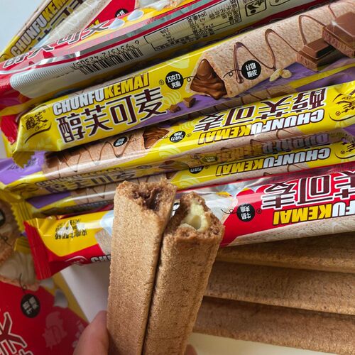 醇芙可麦三角形 牛奶巧克力棒夹心威化饼干 干休闲 零食童年回忆