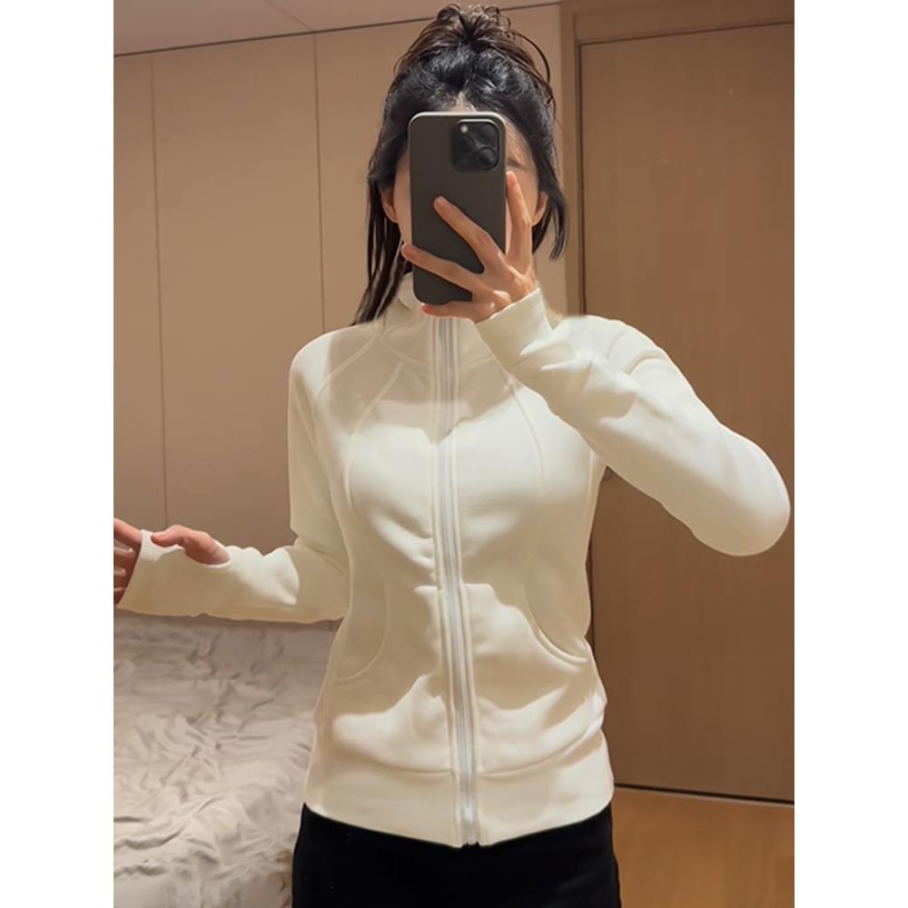 摇粒绒外套女冲锋衣内胆抓绒修身加绒卫衣内搭立领秋冬季保暖加厚