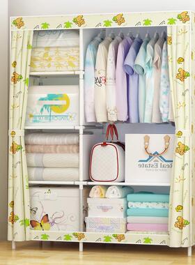 易衣柜加简固收纳无纺布布衣柜单双款衣橱挂组46装防衣柜封闭尘