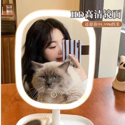 LED makeup mirror with lamp desktop fill light small mirror