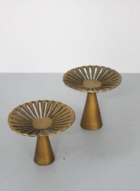 简约现代极简创意金属烛台摆件几何线条样板房售楼处桌面家居软装