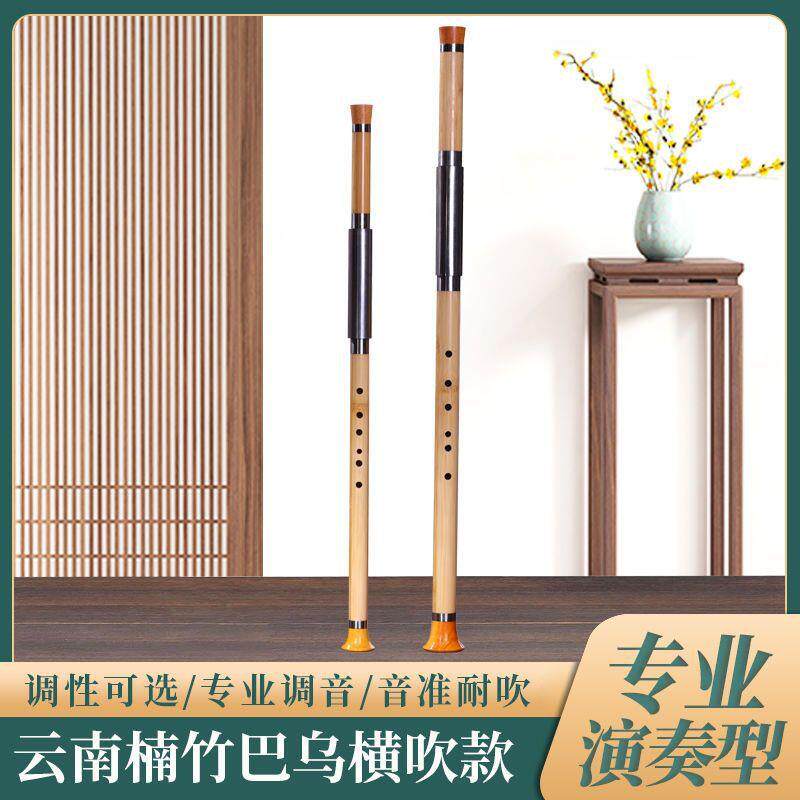 楠竹横吹巴乌C调降B调GF调横吹竖吹金丝楠竹可拆巴乌教学演奏乐器