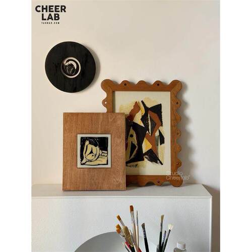 CHEERLAB 原创艺术瓷板中古实木现代小众装饰画高级感客厅挂画