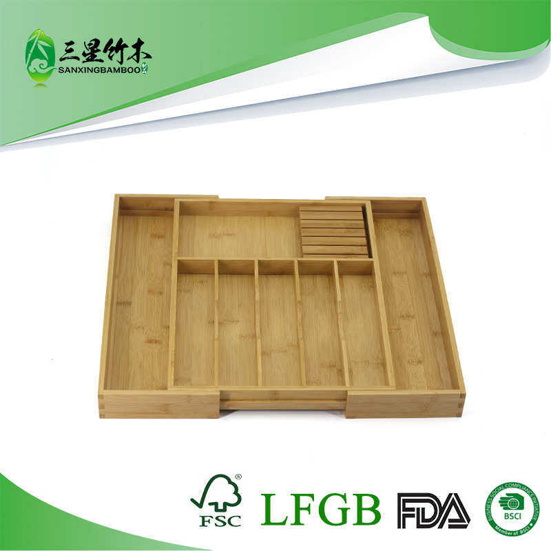 厂家竹制可伸缩扩展隔板凹槽抽屉餐具刀叉收纳盒带可拆卸刀座,居家布艺,收纳盒,淘宝优惠券,粉丝福利购,淘宝优惠卷