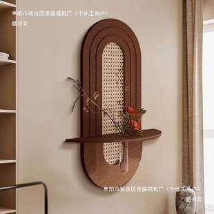 法式中古风砂岩立体装饰画免打孔墙上置物架客厅玄关走廊过道挂画