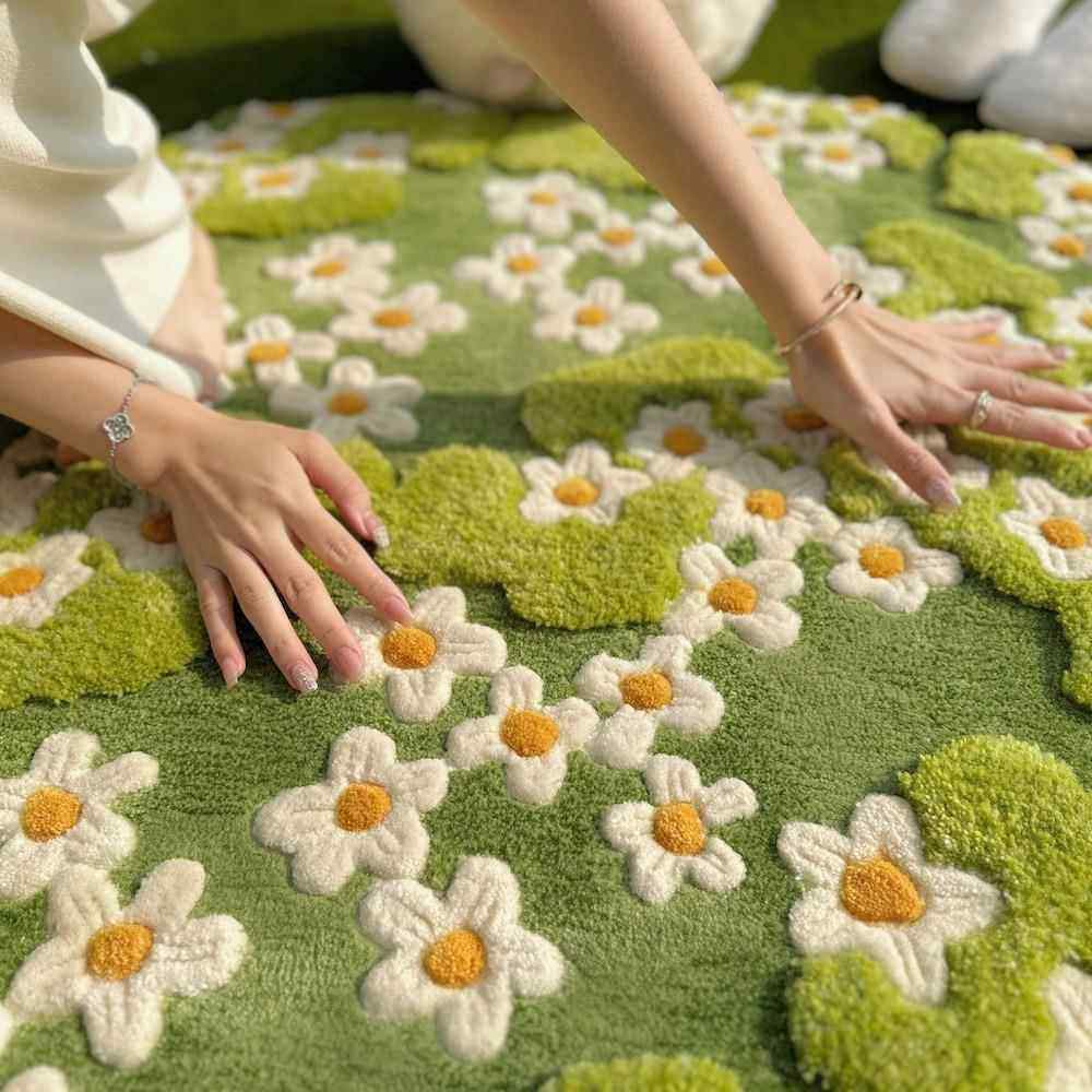 境花园手工腈室纶簇绒毯客厅卧奇艺术清新沙发茶几地垫异VFM形家