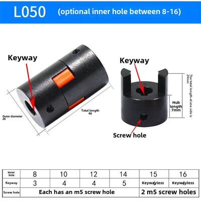 l型联轴器梅花联轴器铸铁联轴器爪形联轴器L050直径28/L070直径35