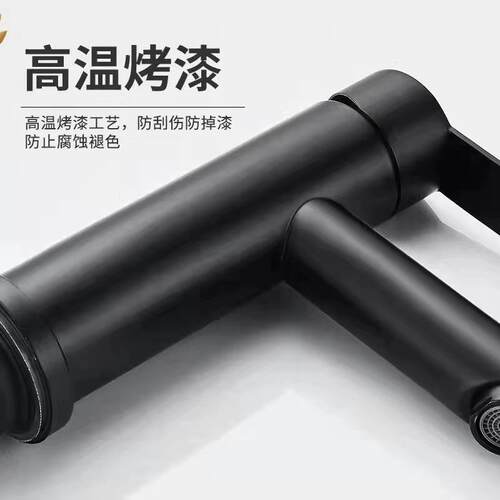 新款直销黑色北欧单孔不锈钢洗手池台上盆面盆龙头洗脸盆水龙头冷