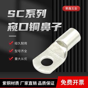 SC10-4/5/6/8窥口铜鼻子铜接头冷压线鼻子紫铜线耳接线端子10平方