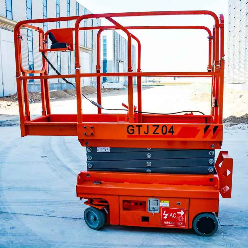 6米小型迷你剪叉升降自行走升降机电动小型移动式高空作业登高车