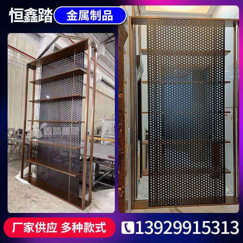 不锈钢钢书柜客厅玄关金属墙储物柜次卧壁龛红酒壁柜