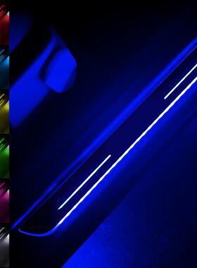 车门迎宾踏板发光门槛条免接线汽车氛围灯车内改装led流光呼吸灯