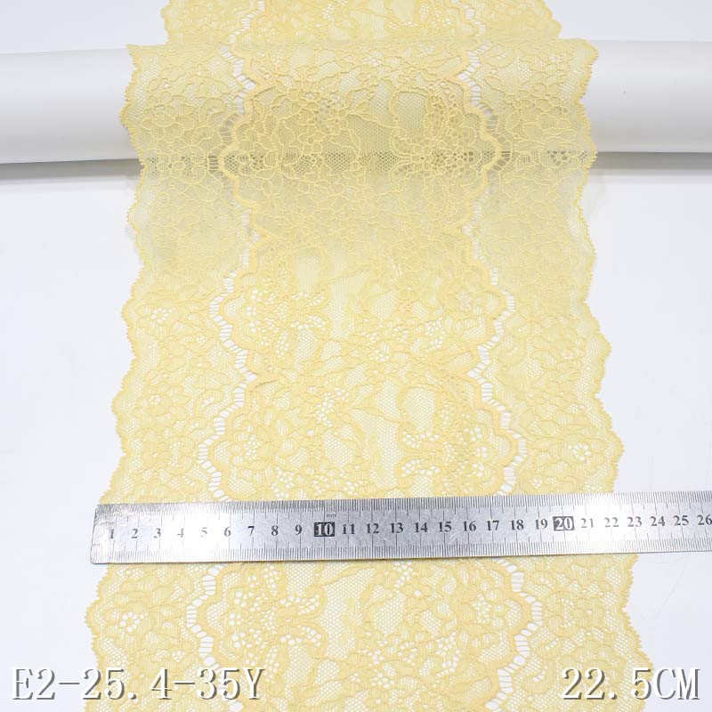 17色可选 双边波浪车股线花边柔软电脑绣花锦纶材质辅料蕾丝花边