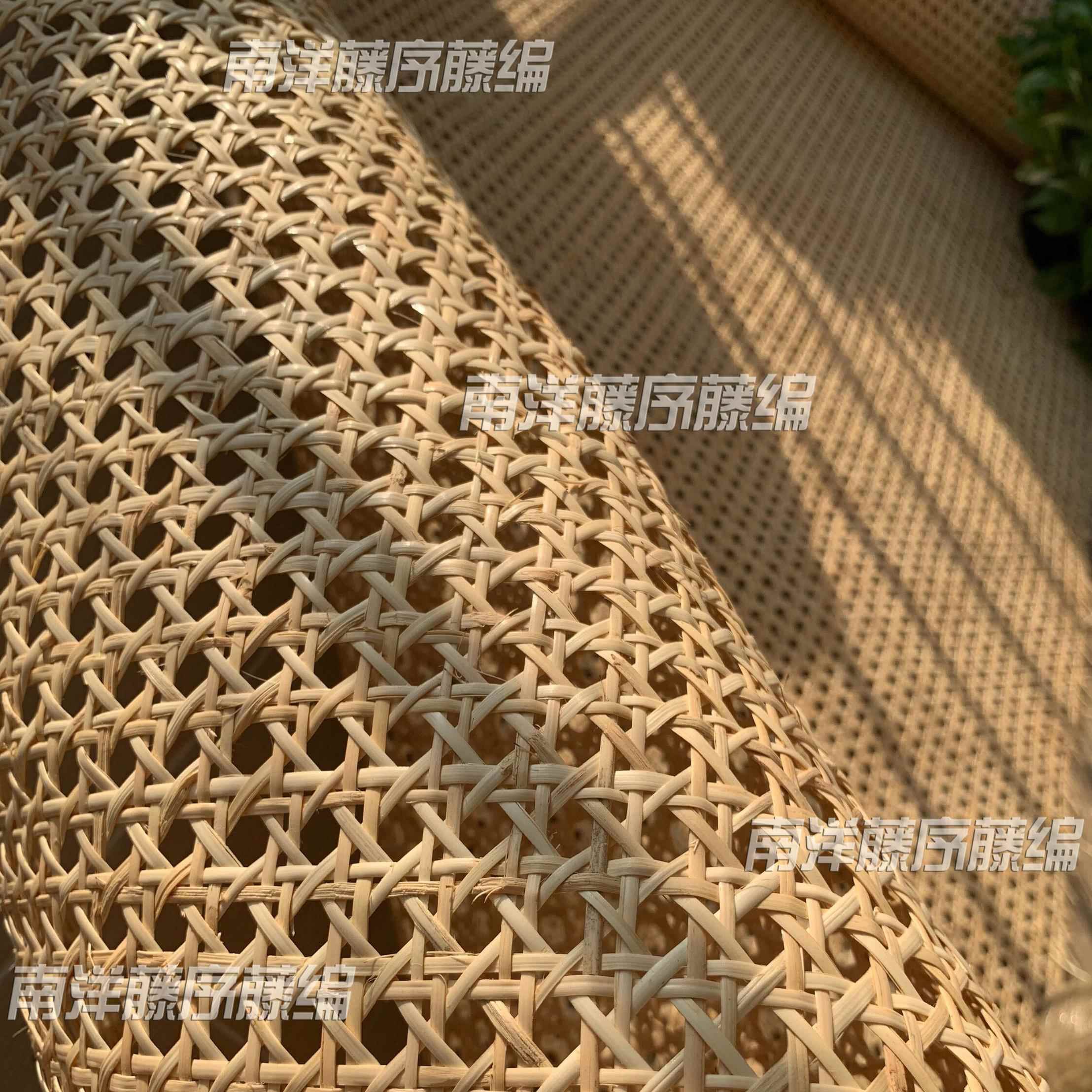 天然藤编材料印尼真藤八角眼笪编织装饰藤椅柜子家俱屏风吸顶灯罩