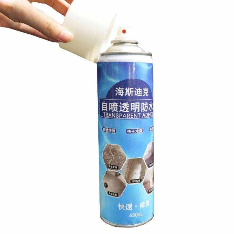 海斯迪克HKZX-28透明防水胶喷罐自喷防水涂料房顶外墙卫生间补