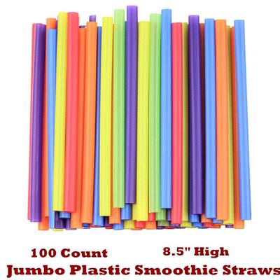 Jumbo Plastic Smoothie Milkshake Bubble Boba Tea Straws