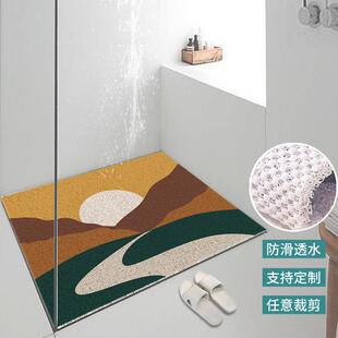 洗澡垫子浴室阳台厕所丝圈地垫吸水透水门垫满铺可裁剪