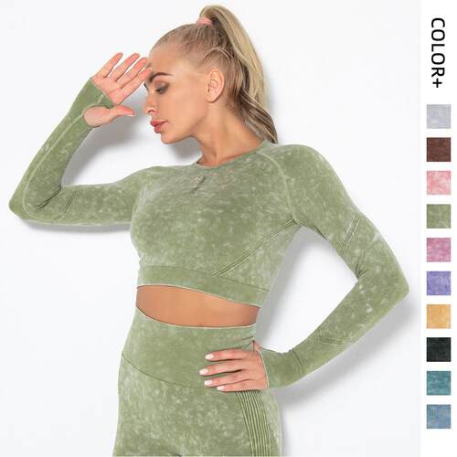 Women's tight fitting sports running long sleeved top yoga