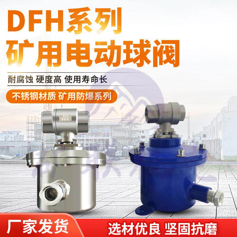 DFH矿用本安型防爆电动球阀20/7内螺纹法兰连接12-24V球阀
