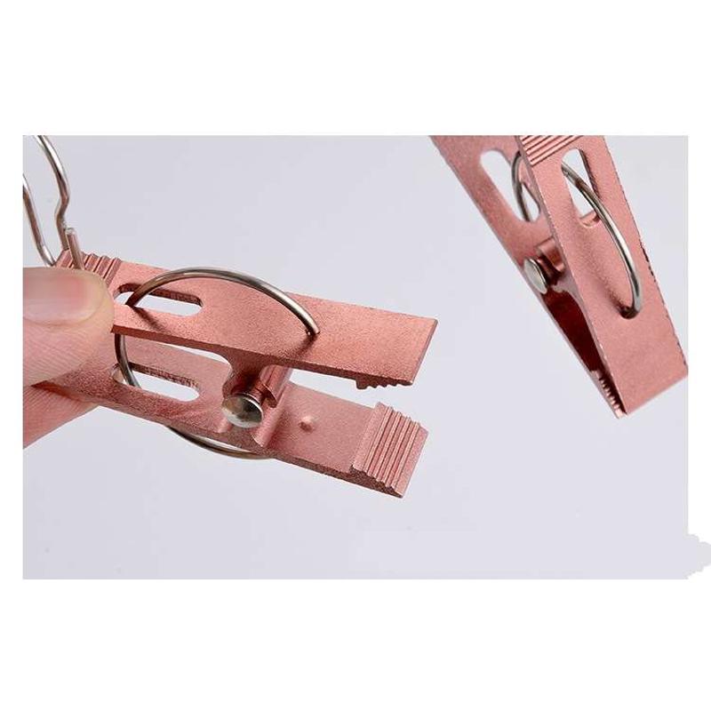 太空铝晒架多夹子裤架袜架多功能可旋转带防风钩 铝合金夹子