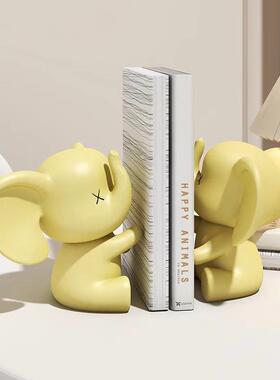 轻送奢对象书挡摆件卧面室书房儿童房OZW桌书立象书架大礼好物装