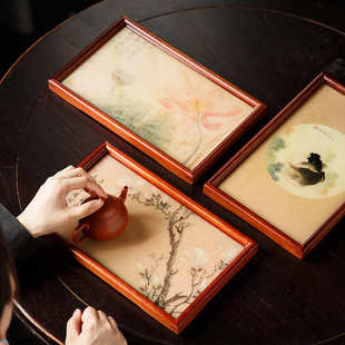 简约功夫茶具托盘一人用迷你小茶盘 塑画国风壶承干泡台家用新中式