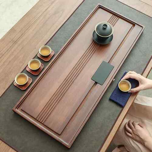 静之川重竹茶盘 竹制大号茶台排蓄一体两用功夫茶具茶托盘干泡盘