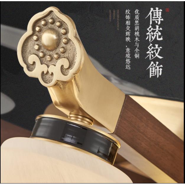 【千里江山】全铜风扇灯新中式别墅家用客厅吊扇灯大吊灯隐形餐厅
