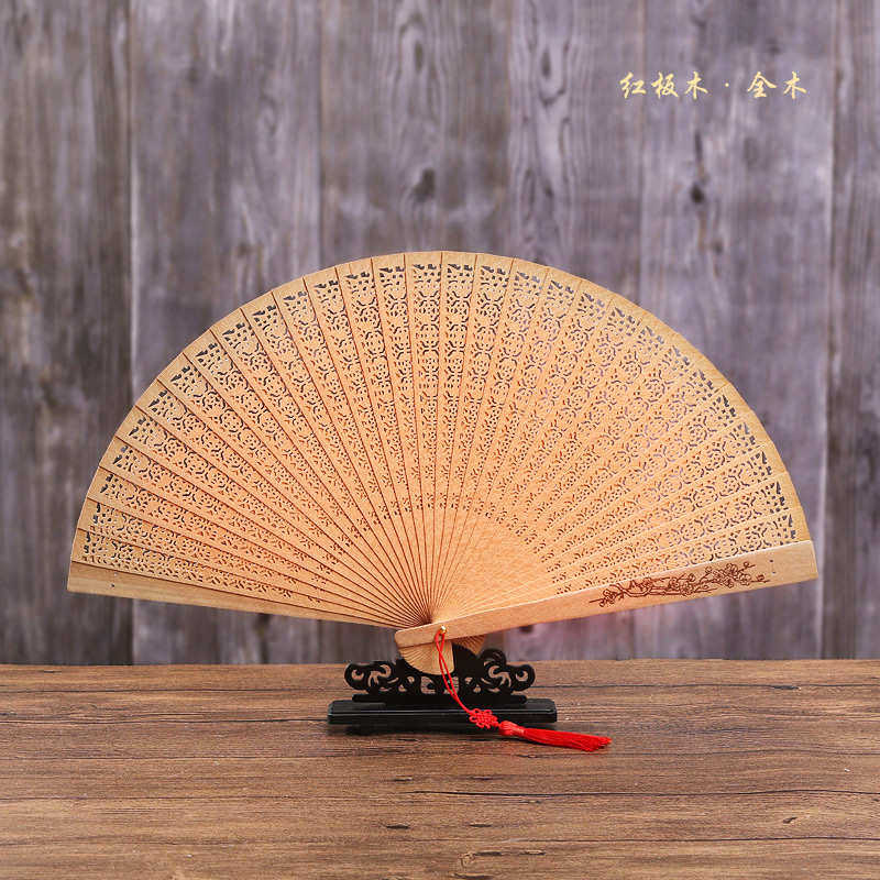 扇子 中国风礼品檀香扇古风镂空工艺全木扇折扇女缅香木扇,居家日用,扇子,淘宝优惠券,粉丝福利购,淘宝优惠卷
