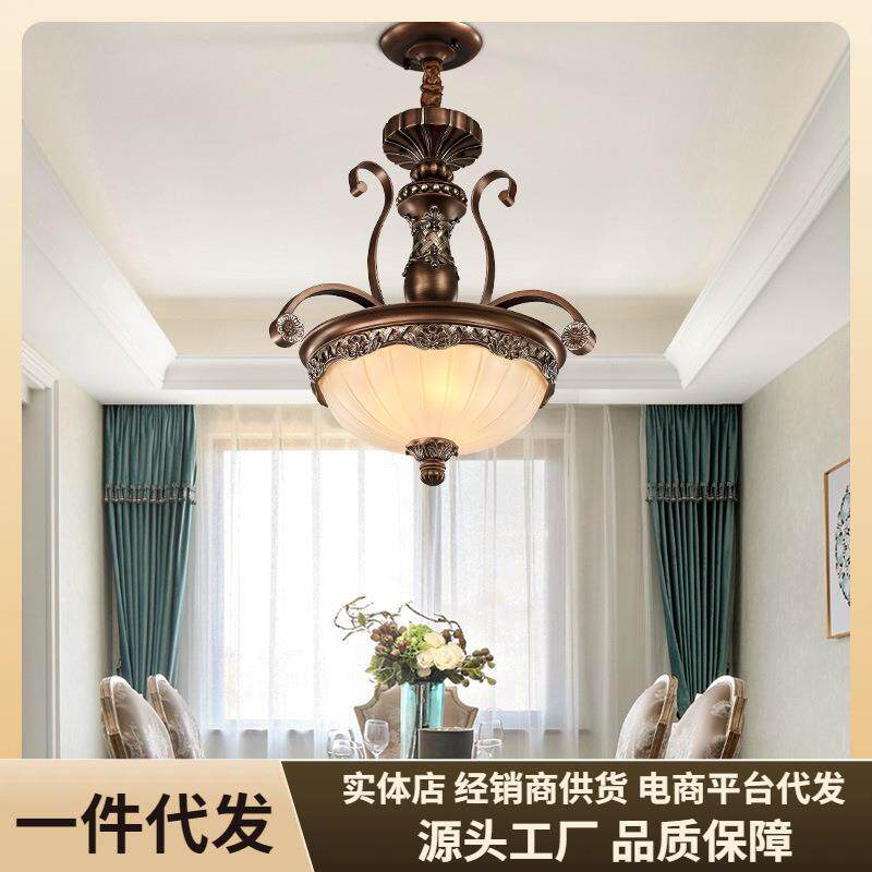 美式乡村复古吊灯单头过道走廊卧室餐厅吧台铁艺仿古欧式树脂灯具