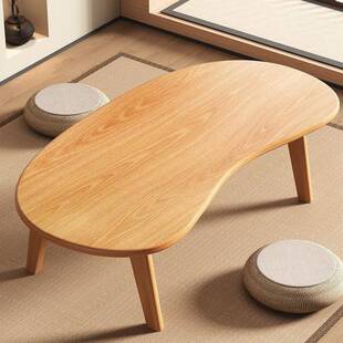 可折叠飘窗小桌子实木腿榻榻米茶桌茶几日式窗台炕桌家用矮桌坐地