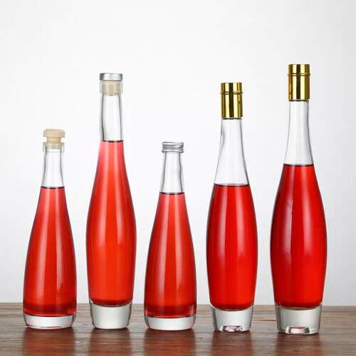 500ml冰酒瓶晶白厚底玻璃葡萄酒瓶茶油瓶橄榄油瓶水滴 伏特加酒瓶