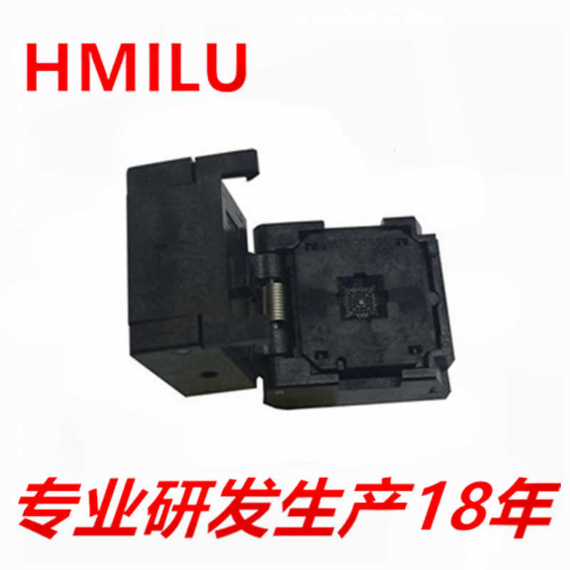 HMILU厂家QFN20-0.5翻盖弹片测试座4X4芯片老化  QFN20编程座