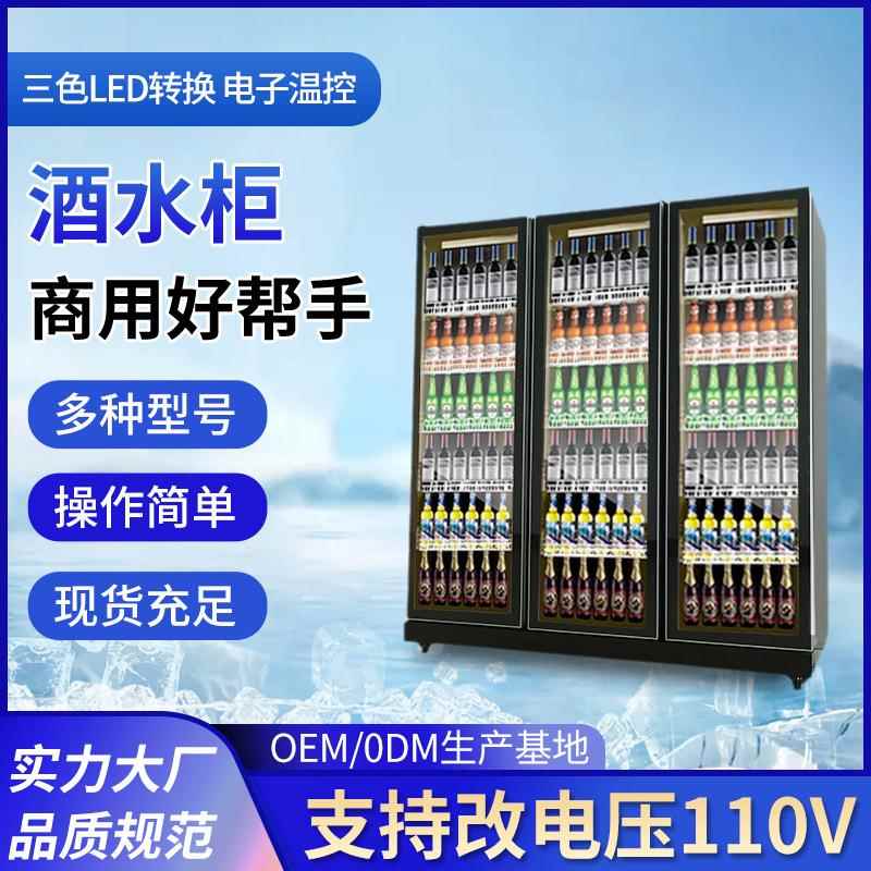 跨境供应立式酒吧商超连锁店展示柜保鲜冷藏直冷风冷酒水柜系列