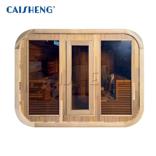 财升 户外 方桶桑拿房 汗蒸房 云杉 红雪松 桑拿炉 6人 CS-2024-B