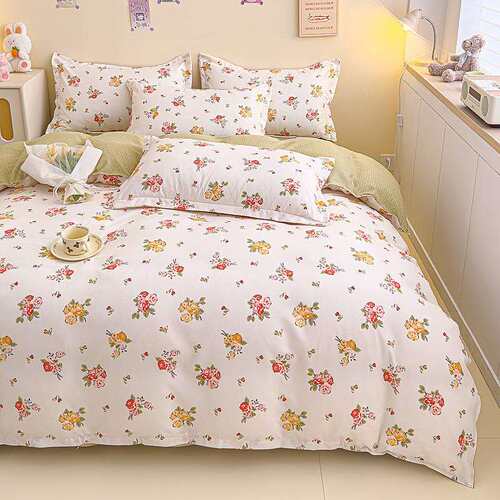 洁丽雅植物羊绒磨毛四件套亲肤床上套件床单床笠四季款学生三件套