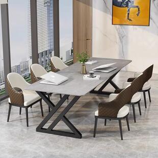 会议桌长桌简约现代办公桌椅组合会议室洽谈桌岩板长条桌子工作台