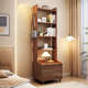 实木置物架家用床头边柜书房书架简约现代客厅收纳架多功能储物柜