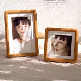 黑胡桃拍立得磁吸相框迷你小卡相片冰箱贴结婚登记证件照展示装饰