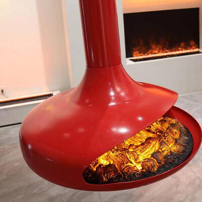 装现代悬挂飞碟壁炉家民宿别用墅饰酒店真火无品牌/燃木雾化吊炉