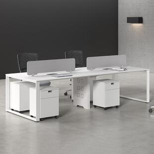 E0职员办公桌简约现代六4人位6卡座双工位办公室家具四员工桌子