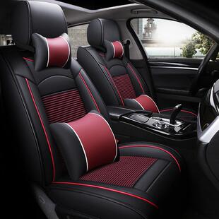 小车网红座垫 冰丝皮革座椅套秋季 汽车坐垫四季 通用全包座套23新款