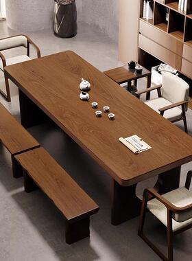 实木茶桌椅组合大板茶桌台茶台桌家用书桌茶体两用原木阳泡茶GSP