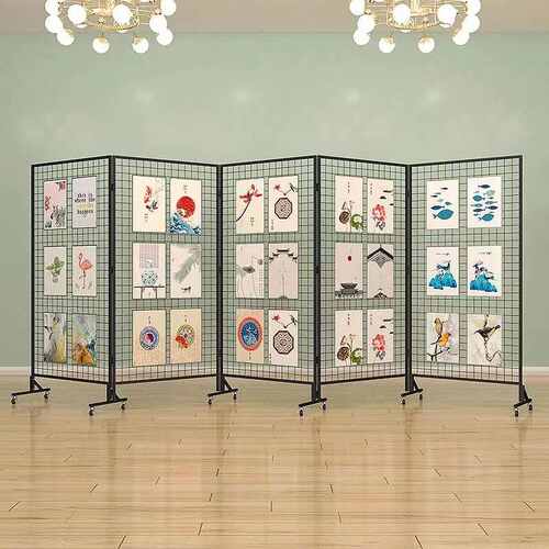 折叠网架幼儿园作品展示架画室画展览架落地室外移动绘画作品展架