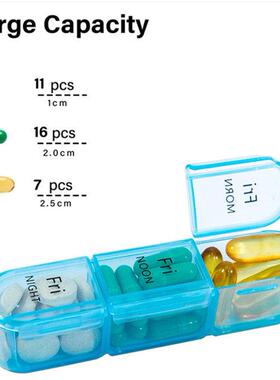 Pill Organizer 3 Times a Day Weekly Daily Medicine Case Box